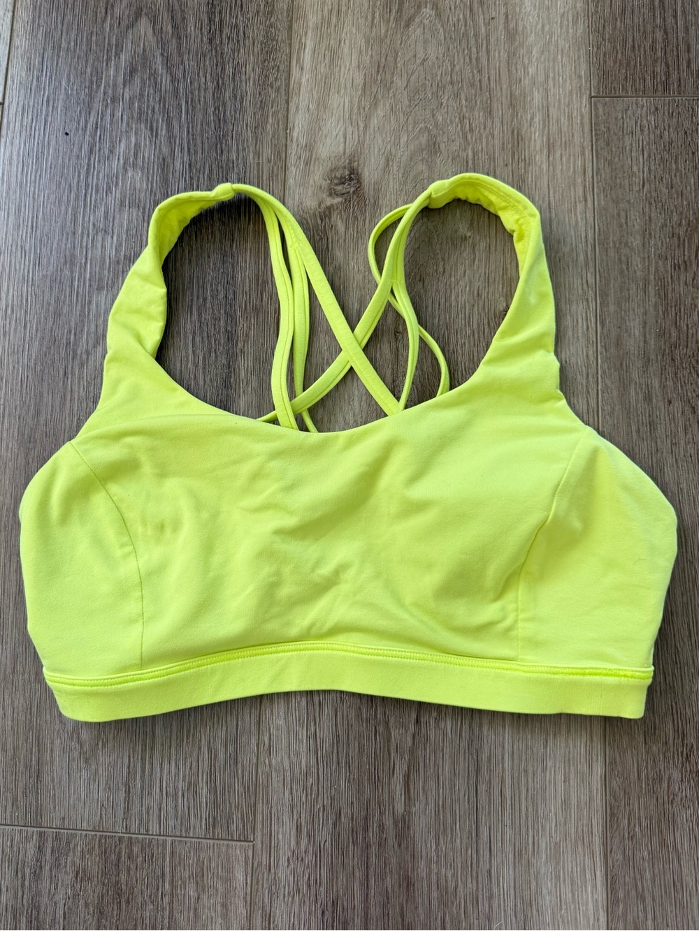 lululemon Neon Yellow Strappy Crossback Sports Bra